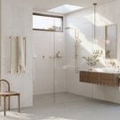 Bathroom Design Ideas with Phoenix Heated Triple Towel Rail Square 800mm - Brushed Gold