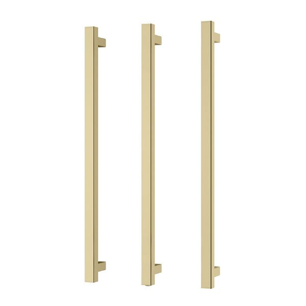 Phoenix Heated Triple Towel Rail Square 800mm - Brushed Gold