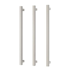 Phoenix Heated Triple Towel Rail Square 800mm - Brushed Nickel - 651-8763-40 
