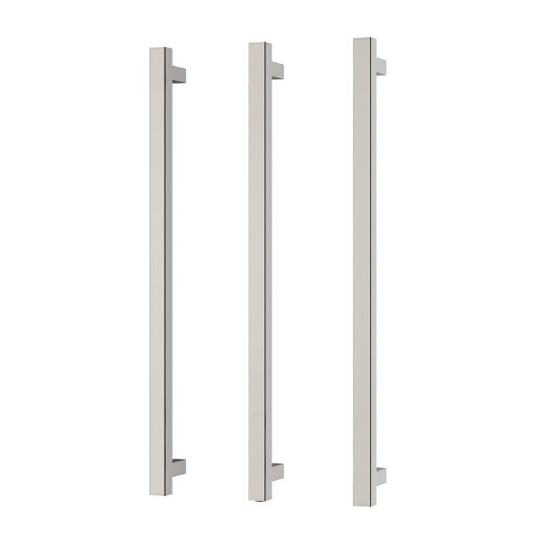Phoenix Heated Triple Towel Rail Square 800mm - Brushed Nickel