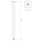 Technical Drawing - Phoenix Lexi Ceiling Arm Only 450mm - Brushed Carbon