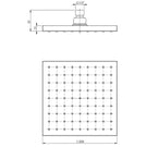 Phoenix Lexi Shower Rose Only 200mm Square - Brushed Carbon - Technical Drawing