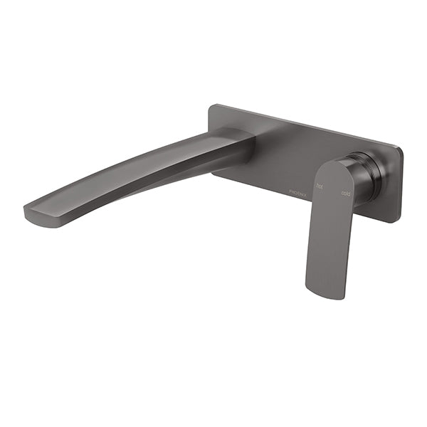 Phoenix Mekko SwitchMix Wall Basin / Bath Mixer Set 200mm Fit-Off Kit - Brushed Carbon