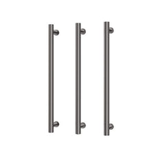 Phoenix Heated Triple Towel Rail Round 600mm - Brushed Carbon - 650-8762-31