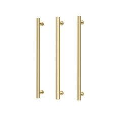 Phoenix Heated Triple Towel Rail Round 600mm - Brushed Gold - 650-8762-12