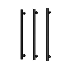 Phoenix Heated Triple Towel Rail Round 800mm - Matte Black 650-8763-10