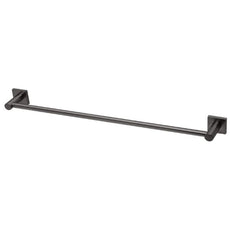 Phoenix Radii Single Towel Rail 600mm Square Plate - Brushed Carbon - RS804-31 