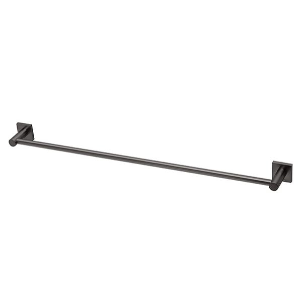 Phoenix Radii Square Plate Single Towel Rail 800mm - RS803-31 - Brushed Carbon 