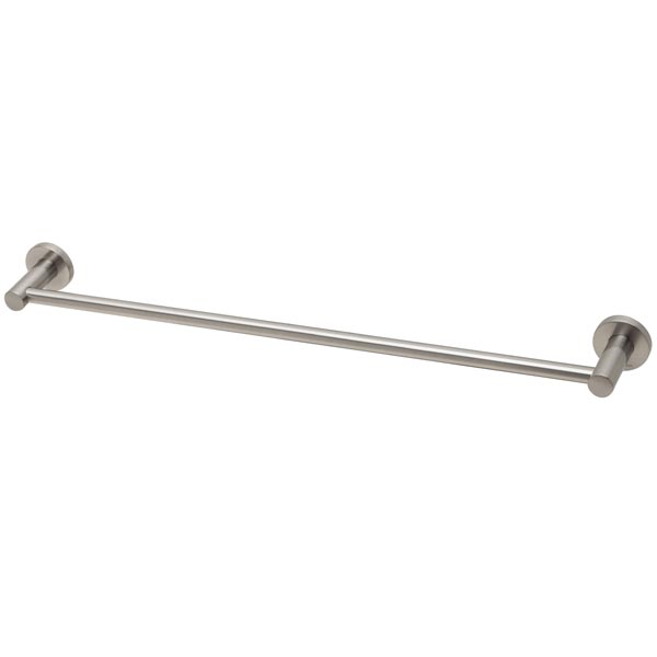 Phoenix Radii Single Towel Rail Round Plate Brushed Nickel - The Blue Space