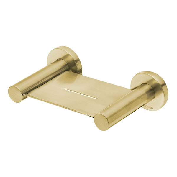 Phoenix Radii Soap Dish Round Plate - Brushed Gold - The Blue Space