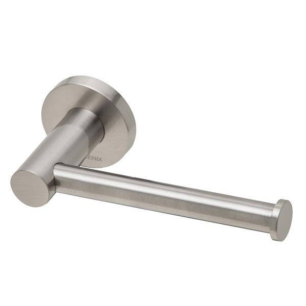Phoenix Radii Toilet Roll Holder Round Plate Brushed Nickel, Shop — The