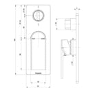 Phoenix Teel SwitchMix Shower / Bath Diverter Mixer Fit-Off Kit - Brushed Carbon - Technical Drawing