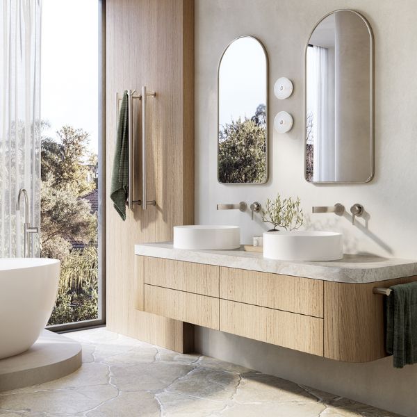 Luxury Bathroom Design with Phoenix Vertical Rail Hook Round - Brushed Nickel - 650-8780-40