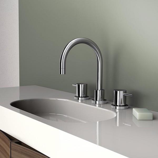 Phoenix Vivid Pin Lever Basin Tap Set Swivel Gooseneck Outlet Chrome - The Blue Space