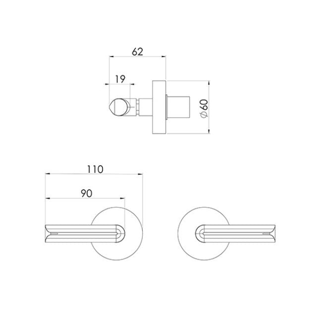 Phoenix Vivid Slimline Plus Lever Wall Top Assemblies Chrome