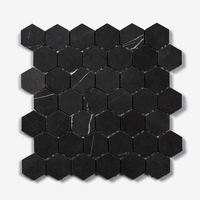 Pietra Grey Gabriele Hexagon Honed Marble Mosaic 305 x 298 x 8mm