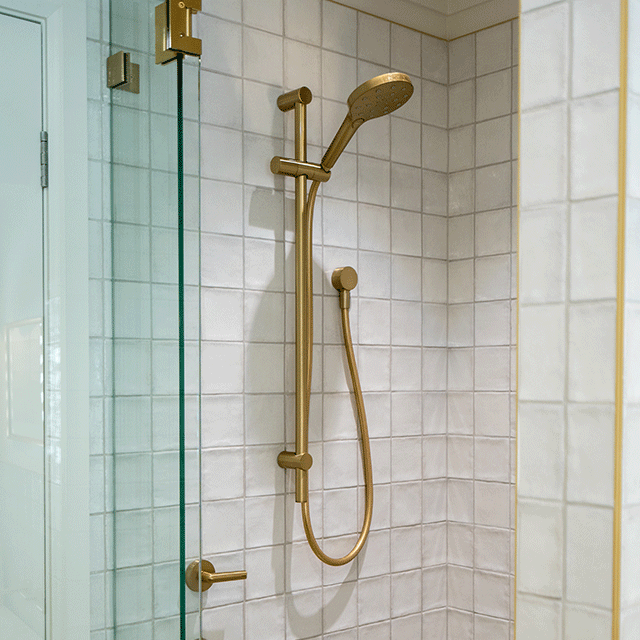 Phoenix Vivid Slimline Rail Shower - Brushed Gold