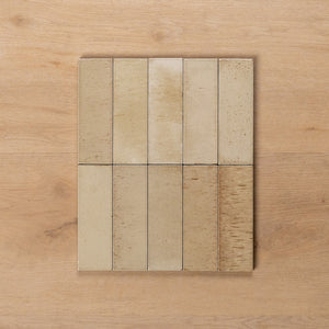 Sicily Beige Gloss Bejmat Cushioned Edge Porcelain Tile 50x150mm
