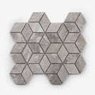 Silver Grey Gabriele Diamond Cube Honed Marble Mosaic Tile 282 x 244 x 8mm - The Blue Space