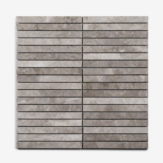 Silver Grey Gabriele Kit Kat Honed Marble Mosaic 305 x 305 x 8mm