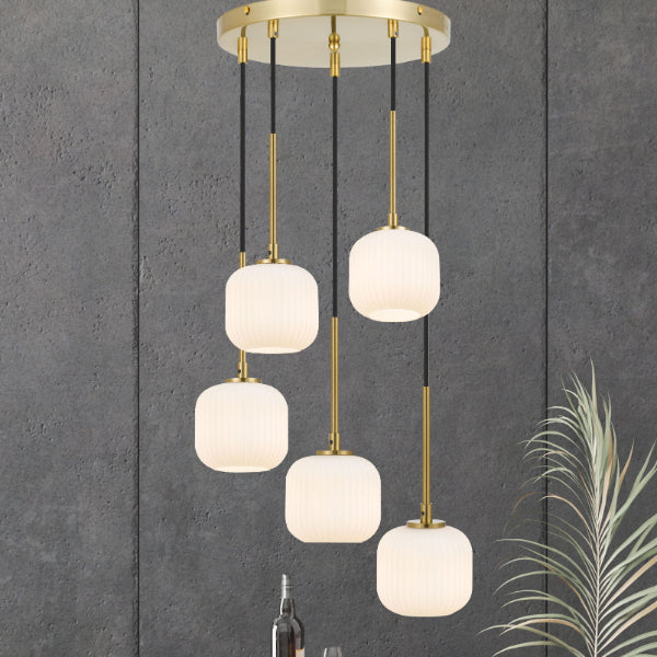 Telbix Bobo G9 5 Light Pendant Antique Gold | The Blue Space