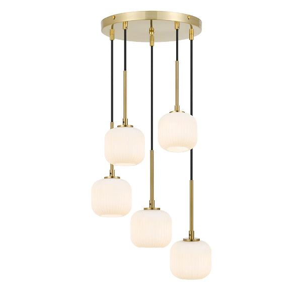 Telbix Bobo G9 5 Light Pendant Antique Gold | The Blue Space