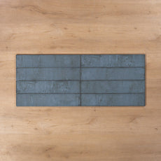Tenerife Blue Gloss Cushioned Edge Ceramic Tile 107x530mm