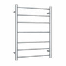 Thermogroup 240V 7 Bar Round Heated Towel Rail Polished Stainless Steel 600mm - The Blue Space