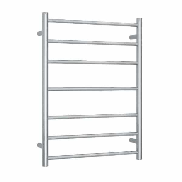Thermogroup 240V 7 Bar Round Heated Towel Rail Polished Stainless Steel 600mm - The Blue Space