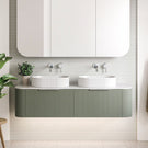Timberline Santos Fluted Wall Hung Bathroom Vanity with SilkSurface Counter Basin - The Blue Space
