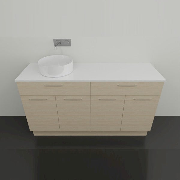 Timberline Taylor Floor Standing Vanity with SilkSurface Top & Basin 1500mm Left Bowl - The Blue Space