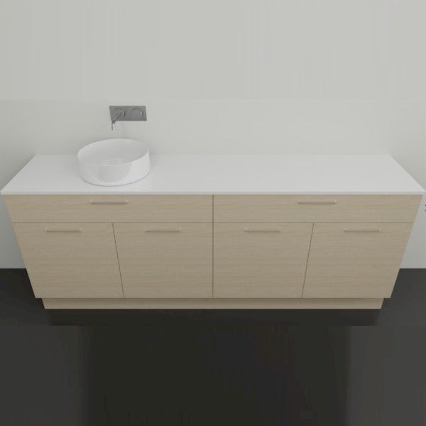 Timberline Taylor Floor Standing Vanity with SilkSurface Top & Basin 2100mm Left Bowl - The Blue Space
