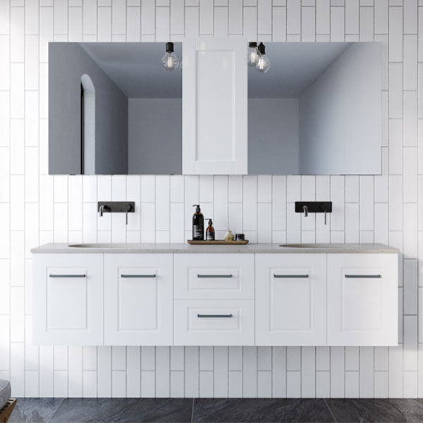 Timberline Victoria Wall Hung Vanity 1800mm with Silksurface top & Basin - The Blue Space