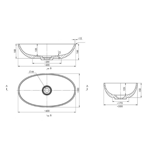 Turner Hastings Narva 600mm MagnaCast Basin - Matte White