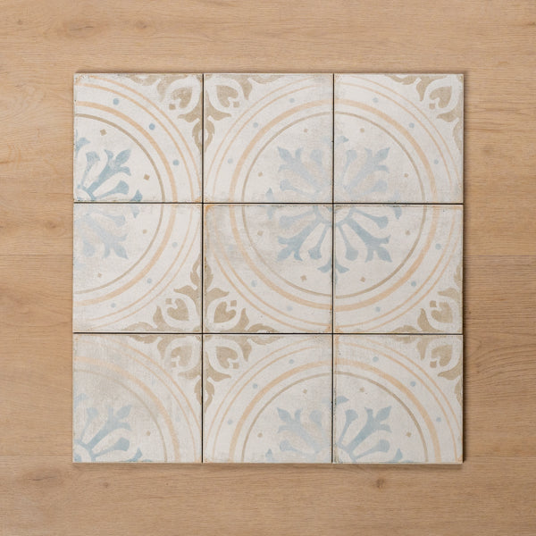 Valencia Antique Decor Matt P4 Cushioned Edge Porcelain Tile 150x150mm