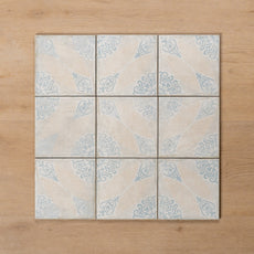 Valencia Classic Decor Matt Cushioned Edge Porcelain Tile 150x150mm Beige - The Blue Space