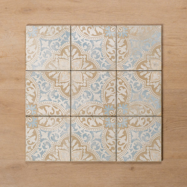 Valencia Vintage Decor Matt P4 Cushioned Edge Porcelain Tile 150x150mm