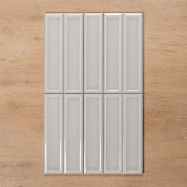 Whitehaven Blue Gloss Frame Ceramic Subway Tile 68x280mm