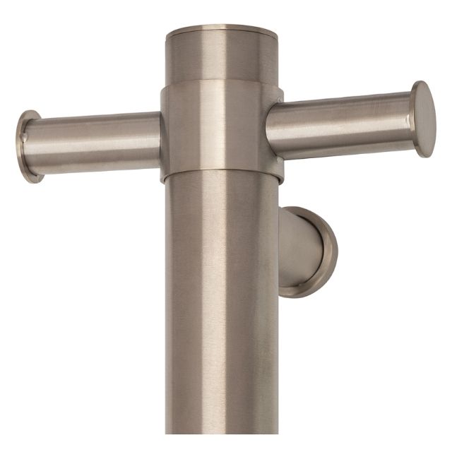 Thermogroup Brushed Nickel Flat Pill 12V Vertical Single Heated Towel Rail