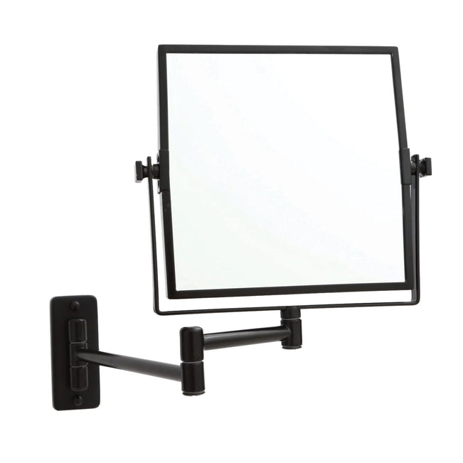 Thermogroup Ablaze 1 & 5x Magnification Wall Mounted Shaving Mirror - Matt Black, 200 x 200mm