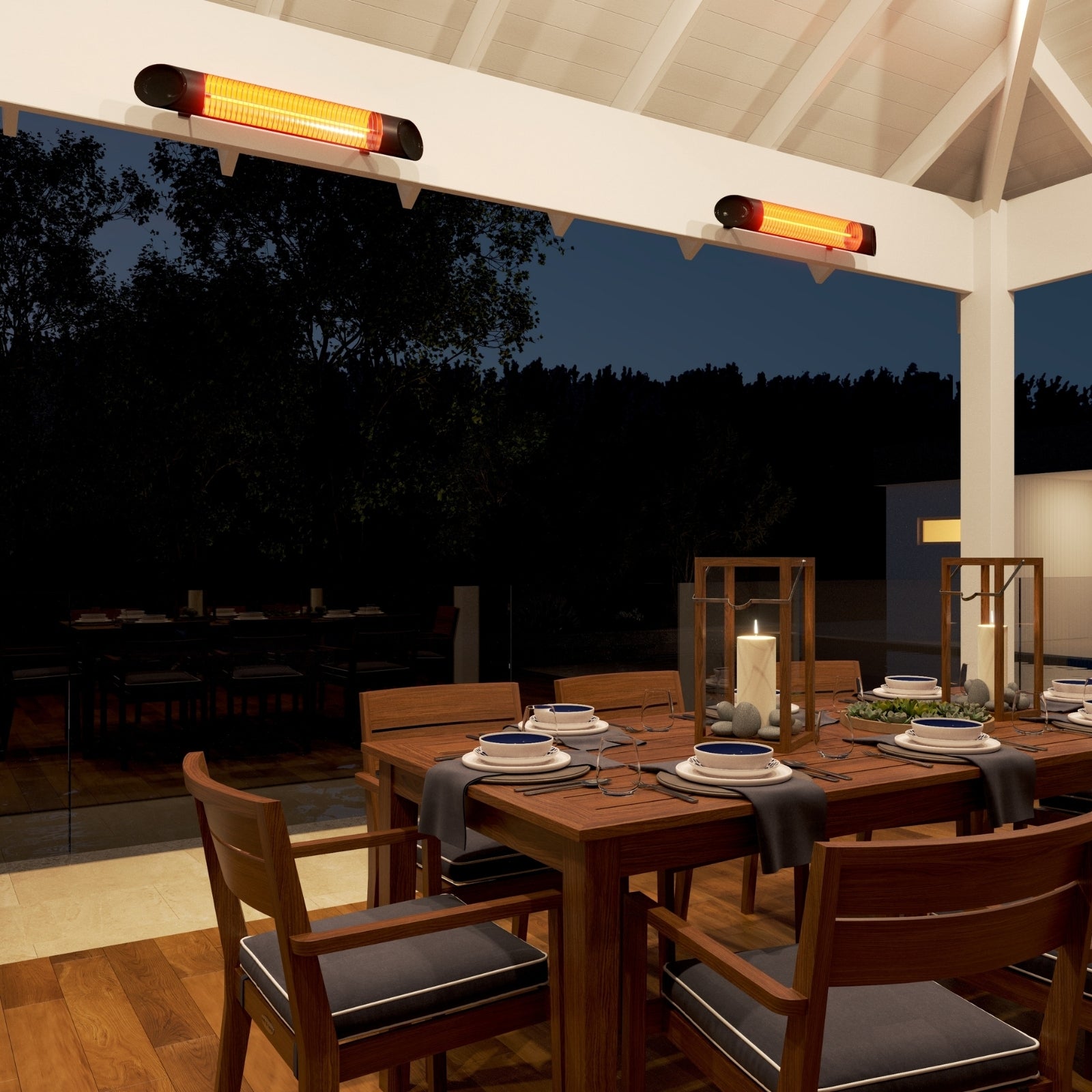 Lifestyle Thermogroup Ash 1200W Wall Mounted Outdoor Heater with Remote 190x750x130mm - Black AO1200RB - The Blue Space