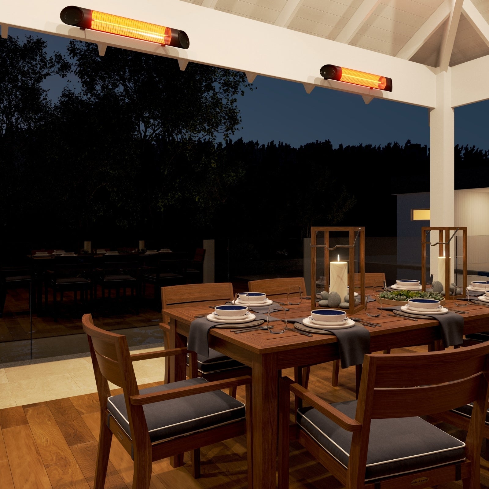Lifestyle Thermogroup Ash 2500W Wall Mounted Outdoor Heater with Remote 190x945x130mm - Black AO2500RB - The Blue Space
