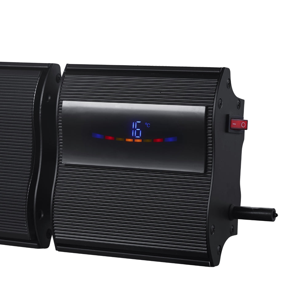 Thermogroup Lotus 2400W Wall Mounted Outdoor Heater with Remote & Wi-Fi 1540x150x215mm - Black