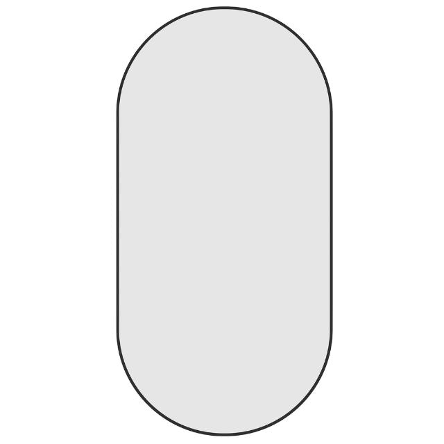 Front Thermogroup Pill Black Framed Mirror HP5010B - The Blue Space