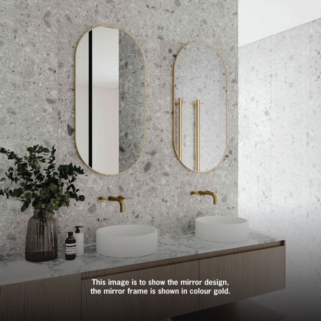 Thermogroup Pill Gold Framed Mirror