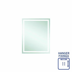 Thermogroup Rectangle Mirror with Sandblasted Border 600x750mm SS6075HN - The Blue Space