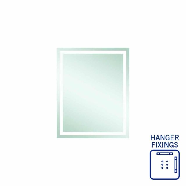 Thermogroup Rectangle Mirror with Sandblasted Border 600x750mm SS6075HN - The Blue Space