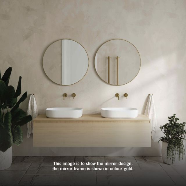 Thermogroup Round Black Framed Mirror 900mm