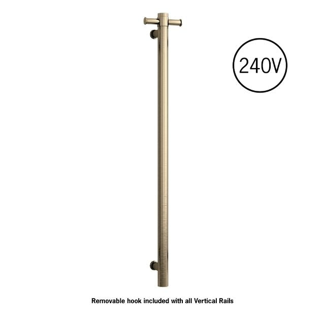 Thermogroup Thermorail 240 Volt Single Heated Towel Rail - Brushed Brass