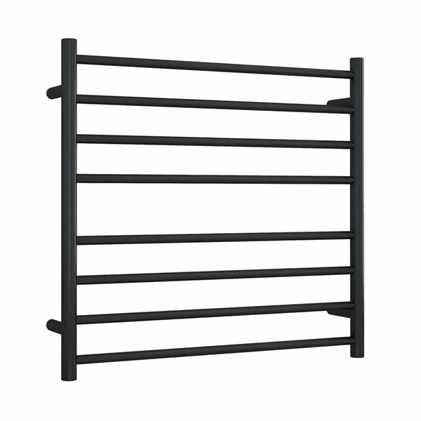 Thermogroup Thermorail 240V 8 Bar 750mm Round Heated Towel Ladder Matte Black - The Blue Space